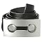 Belt with Silver Mod-Style Buckle - Black