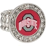 Licensed Ohio State University Buckeyes Crystal Studded OSU College Stretch Ring