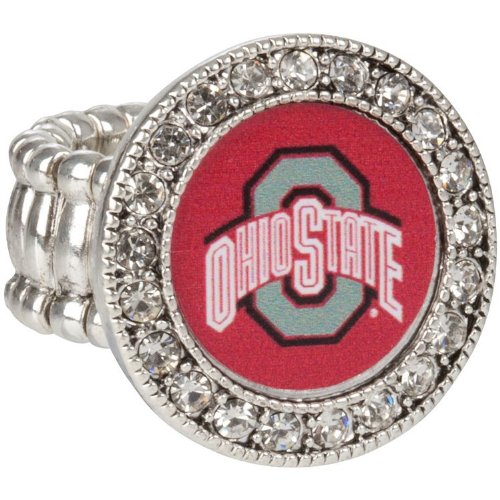 Licensed Ohio State University Buckeyes Crystal Studded OSU College Stretch Ring
