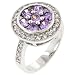 J Goodin R08080R-C20-08 White Gold Rhodium Bonded Fashion Ring with Amethyst CZ Center and Clear CZ Outer Layer in Silvertone