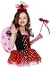 POPATU - Ladybug Costume with Wing, Wand, Headband, size 4 - 6 years