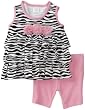 Cutie Pie Baby-girls Infant 2 Piece Ruffle Shirt and Zebra Short Set