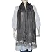 Rectangular Wool Scarf Winter Clothes Handcrafted India Clothes with Pom-Pom 28 x 72 inches