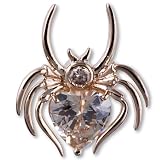 Pugster Swarovski Crystal Golden Wine Red Spider Brooches And Pins