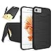 iPhone 7 Case, Teelevo [Card Slot Holder] Dual Layer Advanced Shock Absorption Protective with Card Holder and Kickstand Wallet Case Heavy Duty Bumper for Apple iPhone 7 (2016) - Black