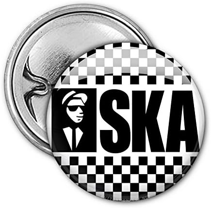 Ska 2-Tone Black and White Checks 1" Lapel Pin Button Badge 5-pk