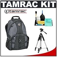 Tamrac 5549 Adventure 9 Digital SLR Camera and Computer Backpack (Gray/Black) + Tripod + Accessory Kit for Canon Rebel T3, T3i, T1i, T2i, EOS 60D, 50D, 5D, 7D, Nikon D3000, D3100, D5000, D7000, D300s, Olympus Evolt E-5, E-30, E-620 and Sony Alpha A560, A580, A33, A55