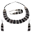 Necklace Earrings Bracelets Sterling Silver Black Onyx Jewelry (gnklcs386)