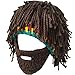 Lerben Men Women Knit Bearded Hats Handmade Wig Winter Warm Ski Mask Beanie Brown