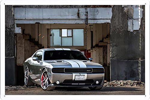 Vehicle Automobile Motor Car 16895 Adv 1 Wheels Dodge Challenger Tin Sign Metal Poster Plate (20x30cm) By Auto TinSign