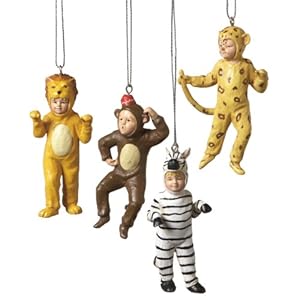 Zoo Animal Kids Christmas Ornaments Set of 4: Amazon.co.uk: Kitchen & Home
