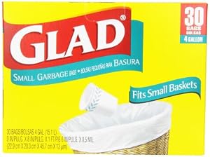 Glad Small Garbage Bags, 4 Gallon 30 bags