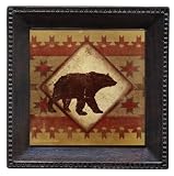 Set of 4 Absorbent Coasters - Lodge Bear - Bronze