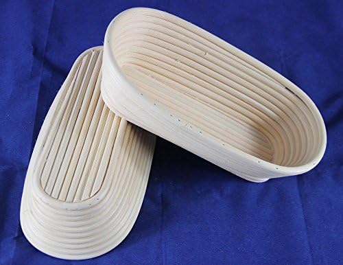 Ainest Round Oval Long Banneton Bortform Bread Dough Proofing Rattan Basket Handmade #10 Long 28 x14 x8cm4Pcs