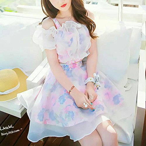 花柄 フラワー レース パール ビスチェ フリル シフォン へそ出し 原宿 フェアリー メルヘン ロリータ 甘ロリ 服 ミニスカート ふんわり チュールスカート シースルースカート ゆめかわいい セットアップ ワンピース 3点 セット レディース 女性 ガールズ わくわく輝店