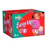 Pampers Easy Ups Trainers for Girls, Size 4 (16-34 Lbs), Value Pack, 88 Training Pants