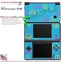 Nintendo DSi Skin Kearas Peace Signs on Blue WraptorSkinz Skins (DSi NOT INCLUDED)