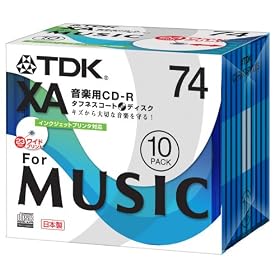 TDK �^���pCD-R XA 74min �C���N�W�F�b�g�v�����^�Ή� 10���p�b�N CD-RXA74PWX10S