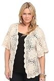 Torrid Plus Size Ivory Crochet Open-Front Cardigan