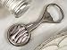 Murano art deco bottle opener silver and burgundy glass bead