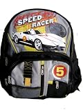 Speed Racer Large Backpack - Full Size Black and Grey Color School Backpack 16 inches