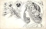 Art Nouveau Style Fashion Image No 39** 58mm Mirror Keyring**