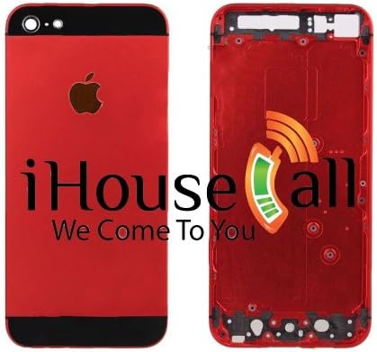 Colored Back Housing for IPhone 5. Included All buttons (Power/Lock, Volume, Silent/Vibrate, Sim Card Insert) Comes With Black Or White Top & Bottom Glass. (Red & White)