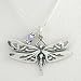Jewelry : Celtic Dragonfly Pendant in Sterling Silver with Purple Czech Glass Bead on a 16' Box Chain, #8527