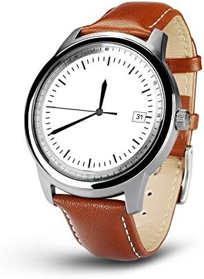 Sunflower DM365 Bluetooth Smart Watch Waterproof Leather Strap Full HD IPS Screen Pedometer Sleep Monitor Fitness Tracker For IOS Android Smartphone (silver)