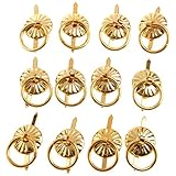 12個入り アンティーク調 引き手 取っ手 キャビネットプルハンドルリング　キッチン家具 装飾用　ブロンズ