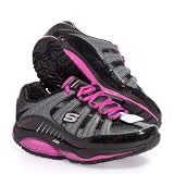 Skechers Women's Shape Ups Kinetix Response Fashion Sneaker,Black/Hot Pink,8 M US