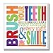 Stupell Home Décor Brush Every Morning Colorful Bathroom Wall Plaque, 12 x 0.5 x 12, Proudly Made in USA