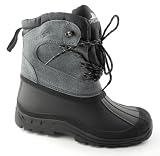 Mens Waterproof TRESPASS SOJOURN Ski Snow Boots Black Grey Suede Look 12