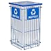 Ex-Cell Kaiser RGU-1836 COM RBL Clean Grid Square Steel Outdoor Recycling Fully Collapsible Receptacle, 45 Gallon Capacity, 20" Length x 20" Width x 38" Height, Blue