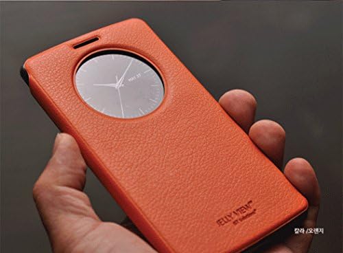 LG G4 Case,[ORANGE] IST Leather [Quick Circle View] Leather Flip Cover Case Jelly Shell Cover Auto ON/Off For LG G4 (Orange)