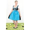 Mini Dirndl 3-teilig schwarz blau mit passender Bluse und Sch�rze
