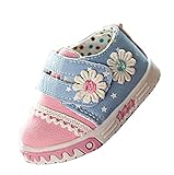 Ziweiba0-1歳 ベビー シューズ 子供靴 滑り防ぐ スニーカー ファーストシューズ 上履き 歩行靴 ズックシューズ 花レース飾り女の子 キッズ 赤ちゃん (インソール12cm, Aピンク)
