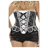 Smiffys Bijou Boutique Sparkle Lace Plus Size Corset - Ladies