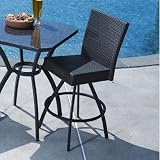 Alfresco Home 44-0117 Vento Swivel Bar Chair in Java Brown,
