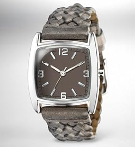 Square Face Plaited Strap Watch