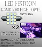 Purple 2pcs 42mm 211-2 212-2 214-2 578 560 569 DE3175 DE3022 DE3021 12-SMD LED Interior Bulbs For Dome Light