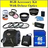 8GB Professional Accessory Kit For Nikon Coolpix P7100 Digital Camera Kit I ....