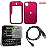 Nokia MAKO/Surge 6790 Combo Rubber Feel Rose Pink Protective Case Faceplate ....
