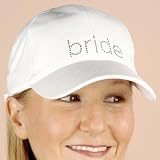 Bride Baseball Hat Studded Rhinestone White