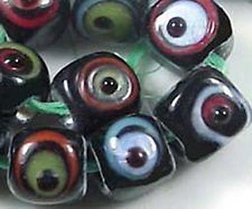 Smith Beads Lampwork Glass "Inner Circle" Cube Beads 8mm SBD19936