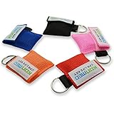 50pcs/set CPR Key Chain Face Mask with One-way Valve for First Aid or CPR Training