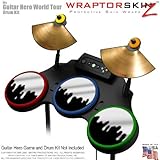 Chrome Drip on Black Skin by WraptorSkinz fits Guitar Hero 4 World Tour Dru ....