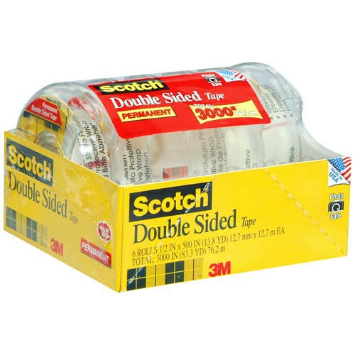 Scotch Double Sided Tape - 6 rolls - CASE PACK OF 2