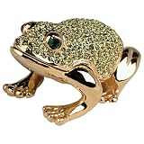Leap Frog Shaped Jewelry Trinket Box in Czech Preciosa Crystals