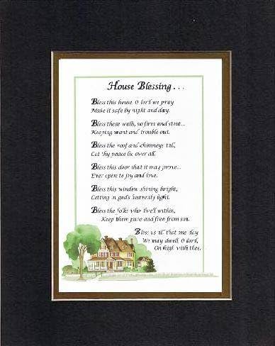 Touching and Heartfelt Poem for Home - House Blessing . . . Poem on 11 x 14 inches Double Beveled Matting (Black on Gold)
